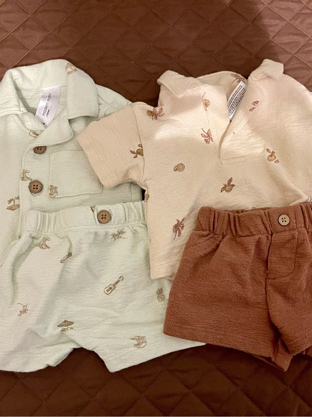 Baby Collared Shirts with Matching Shorts